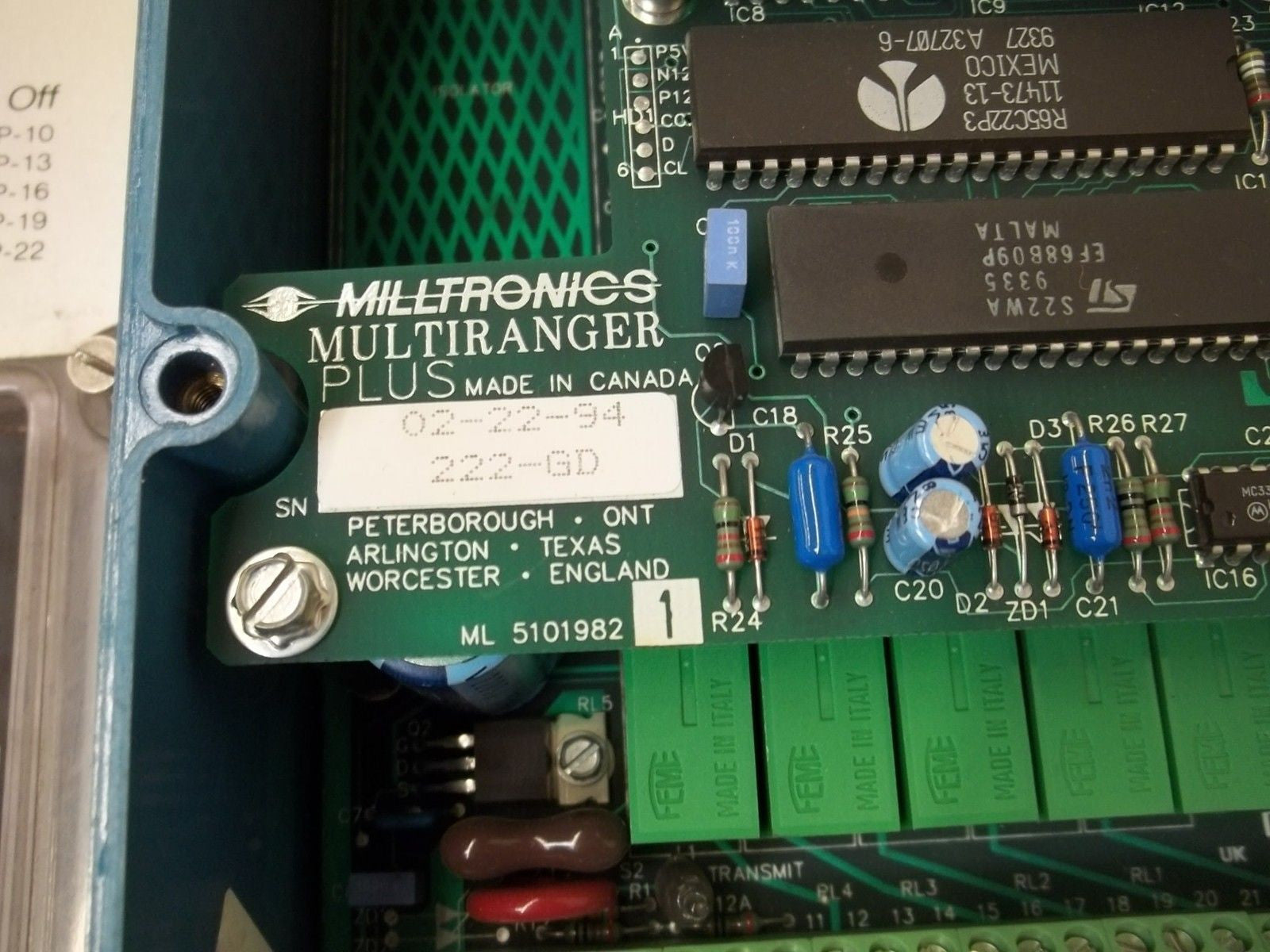 MILLTRONICS MULTIRANGER PLUS 24751290 LEVEL SENSOR RELAY CONTROLLER *USED*