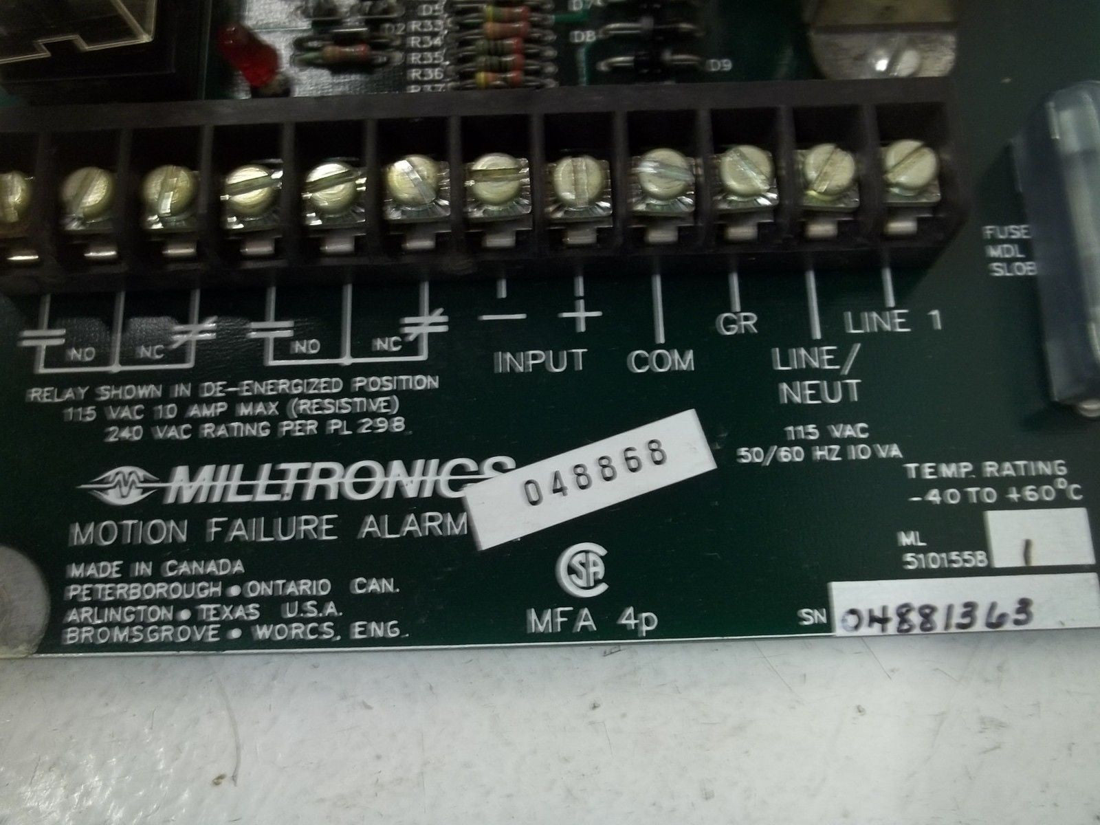 MILLTRONICS MFA4P MOTION FAILURE ALARM *USED*