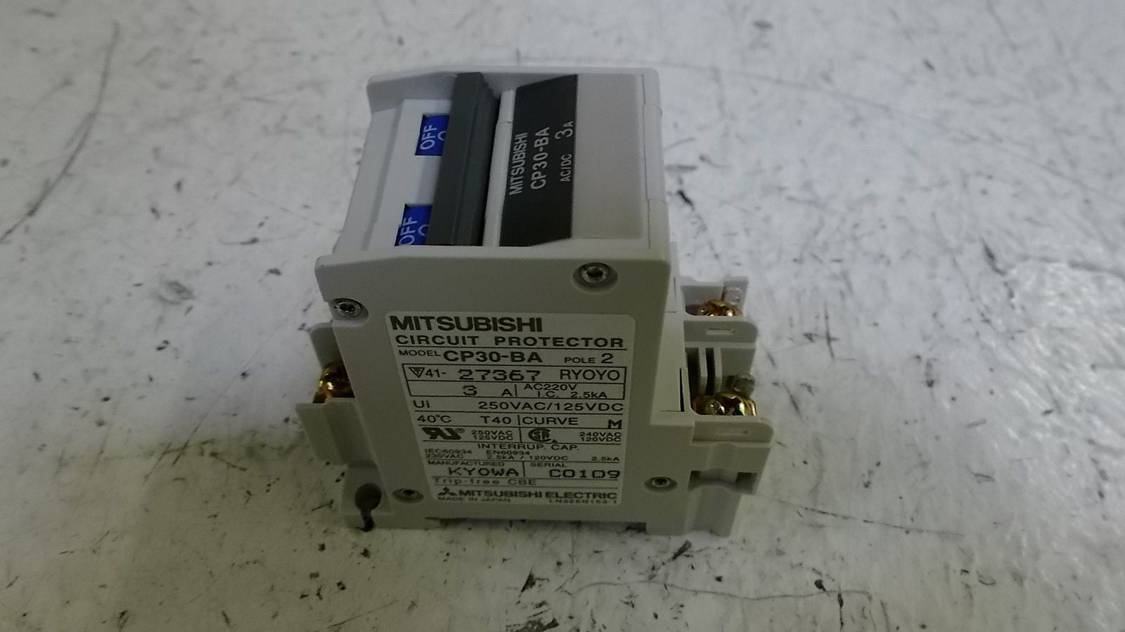 MITSUBISHI CP30-BA-2P-3A CIRCUIT PROTECTOR 3A *NEW IN BOX*