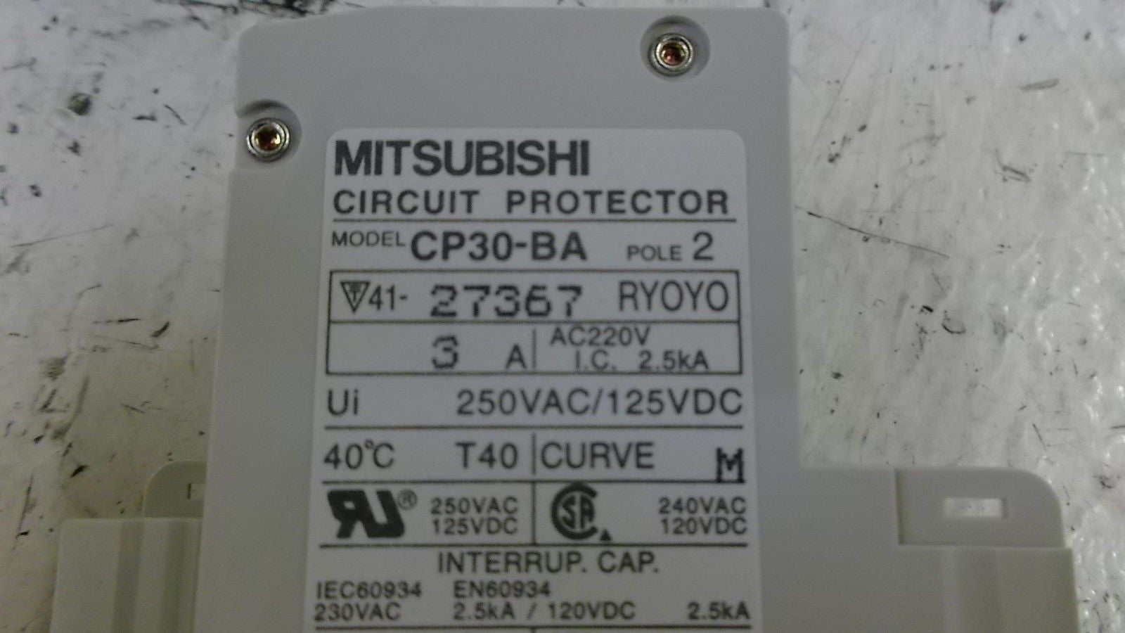 MITSUBISHI CP30-BA-2P-3A CIRCUIT PROTECTOR 3A *NEW IN BOX*