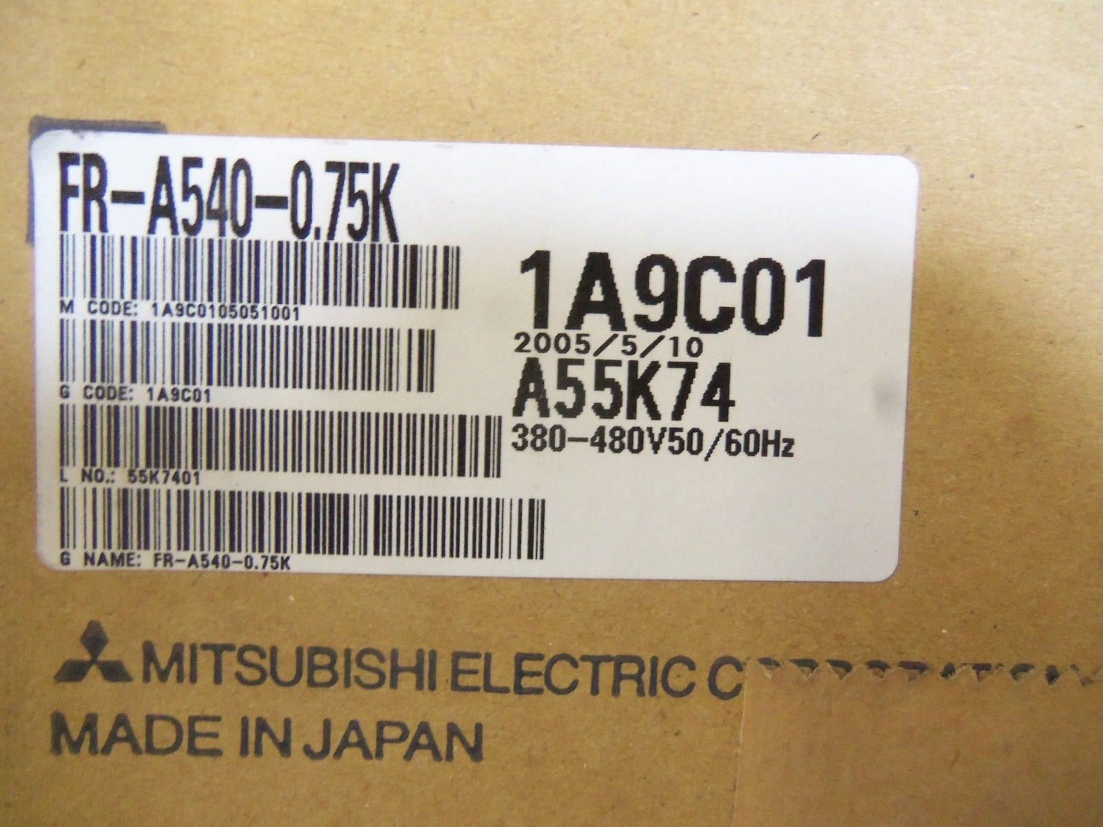 MITSUBISHI INVERTER FR-A540-0.75K *NEW IN BOX*
