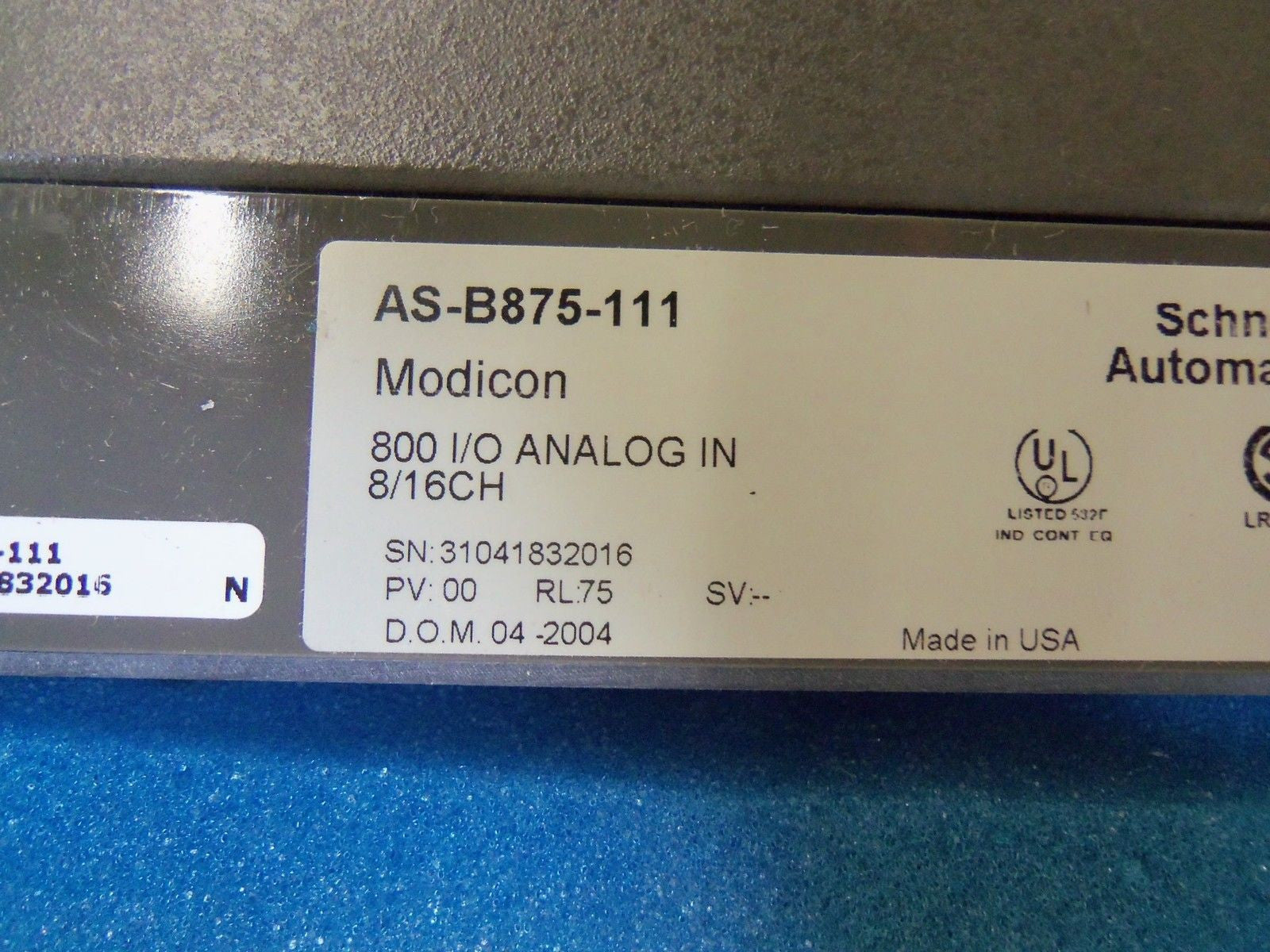MODICON ANALOG INPUT AS-B875-111 *NEW NO BOX*