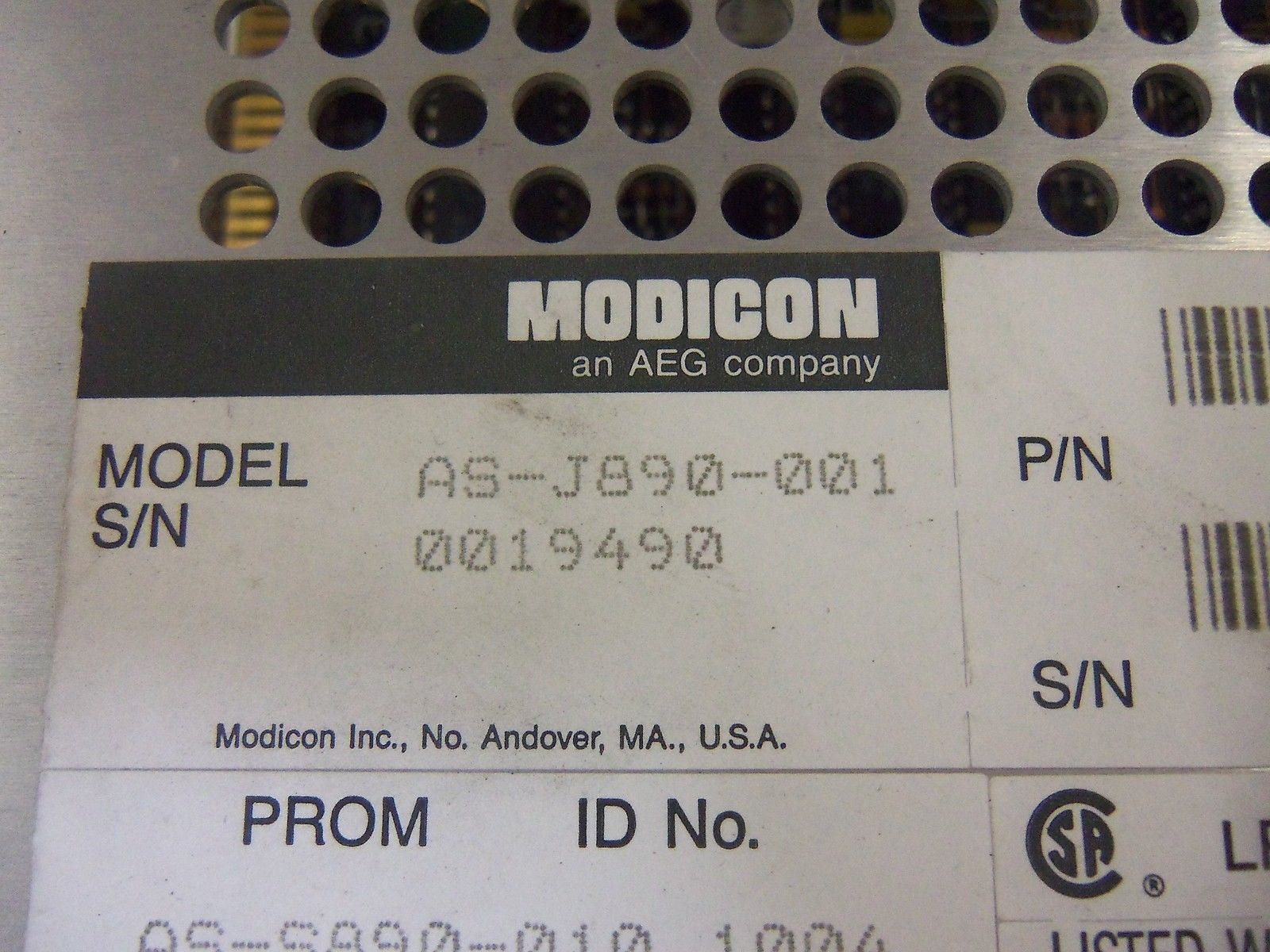 MODICON AS-J890-001 *USED*