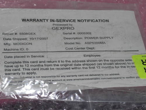 MODICON AS-P530-0MA POWER SUPPLY *REPAIRED*