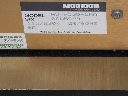 AEG MODICON AS-P530-OMA POWER SUPPLY *USED*