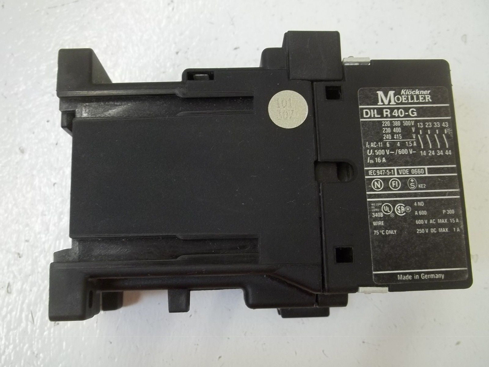 KLOCKNER MOELLER DILR40-G CONTACTOR RELAY 24VDC *USED*