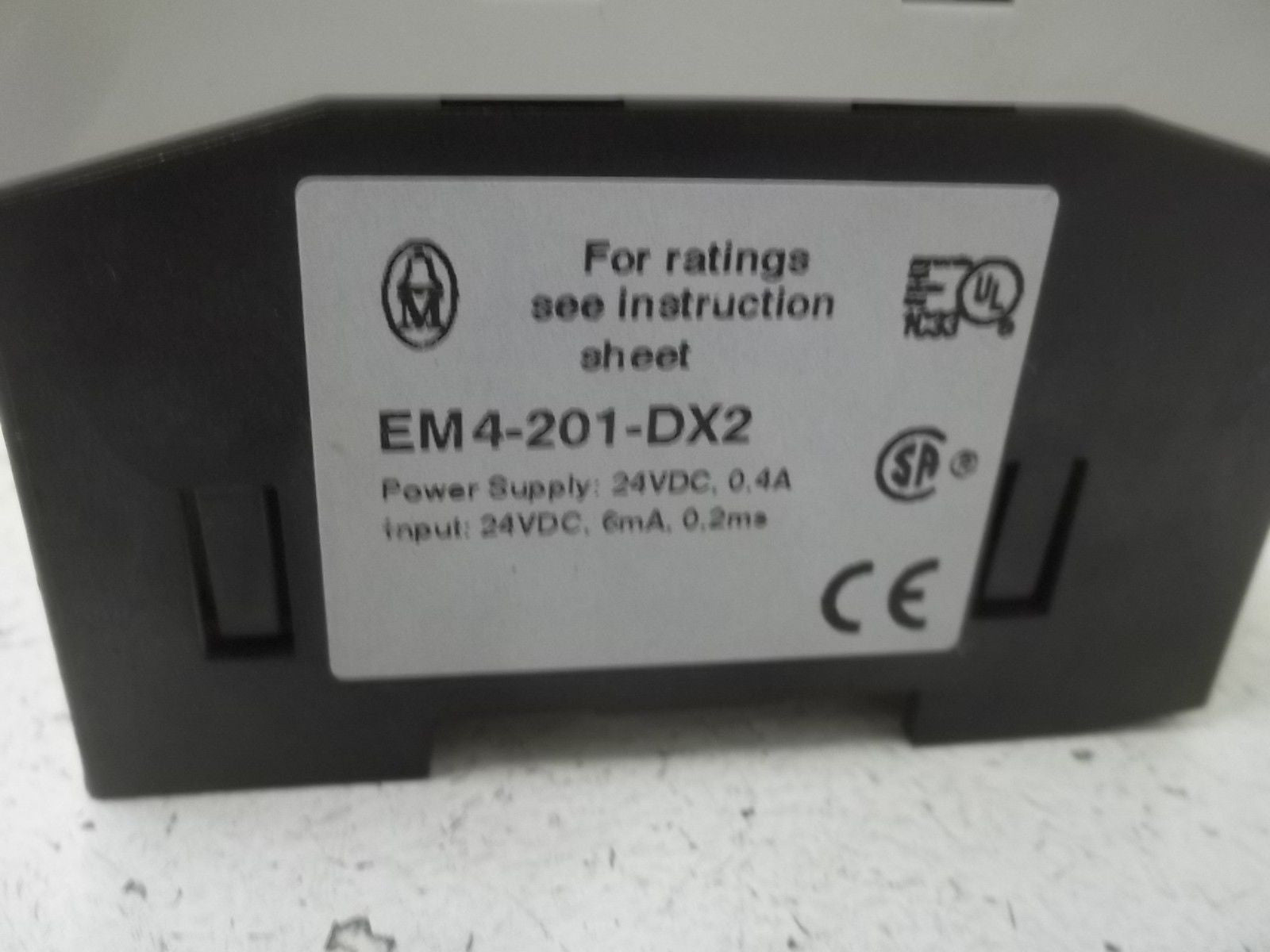 MOELLER EM4-201-DX2 POWER SUPPLY: 24VDC, 0.4A EXPANSION MODULE REMOTE  *USED*