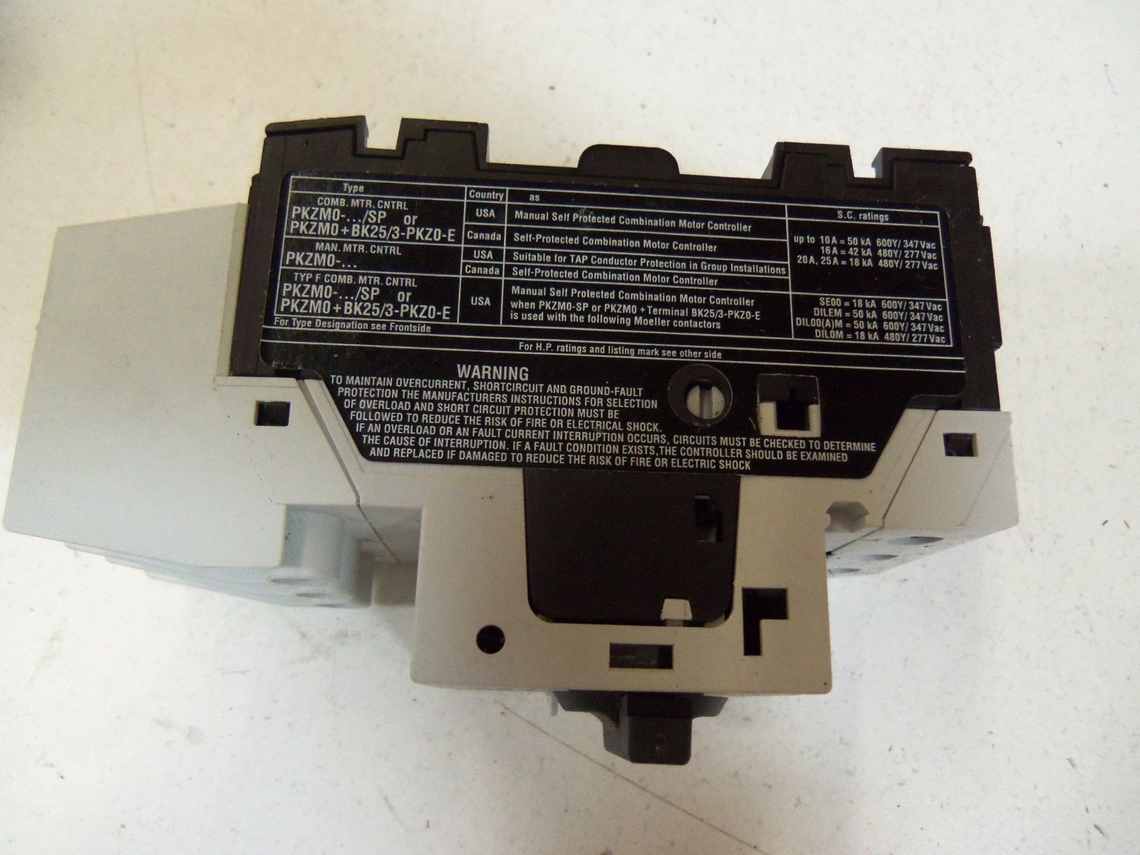 KLOCKNER MOELLER PKZM0-0,63/SP MANUAL MOTOR STARTER 0.4-0.63A *NEW IN BOX*