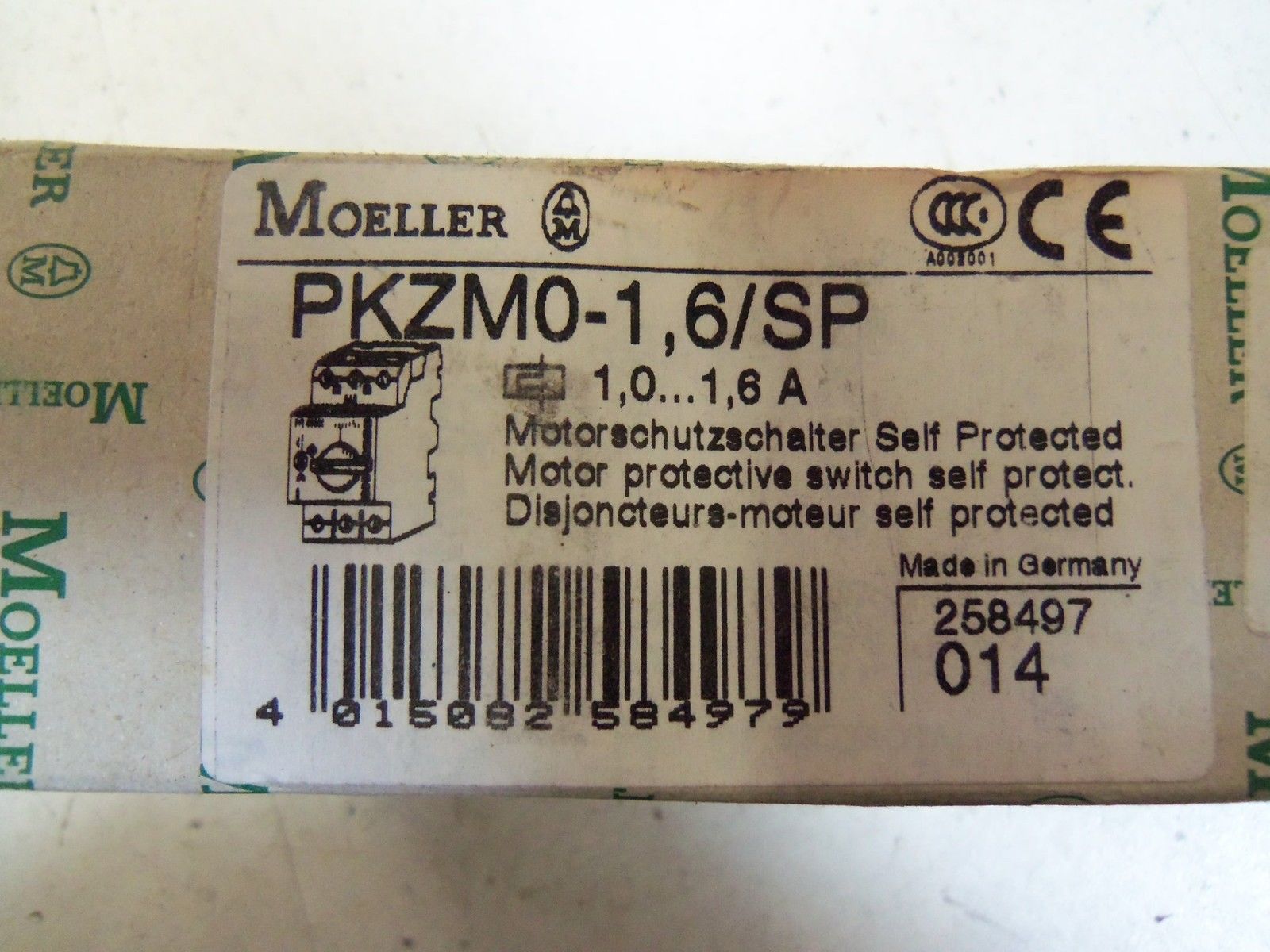 KLOCKNER MOELLER PKZM0-1,6/SP 1.0-6.0A *NEW IN BOX*