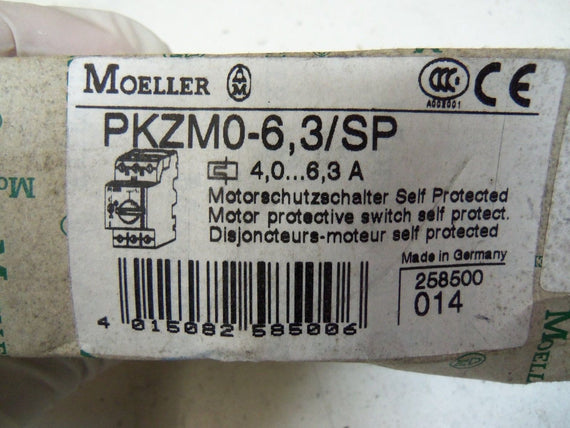 KLOCKNER MOELLER PKZM0-6,3/SP MANUAL MOTOR STARTER 4.0-6.3A *NEW IN BOX*