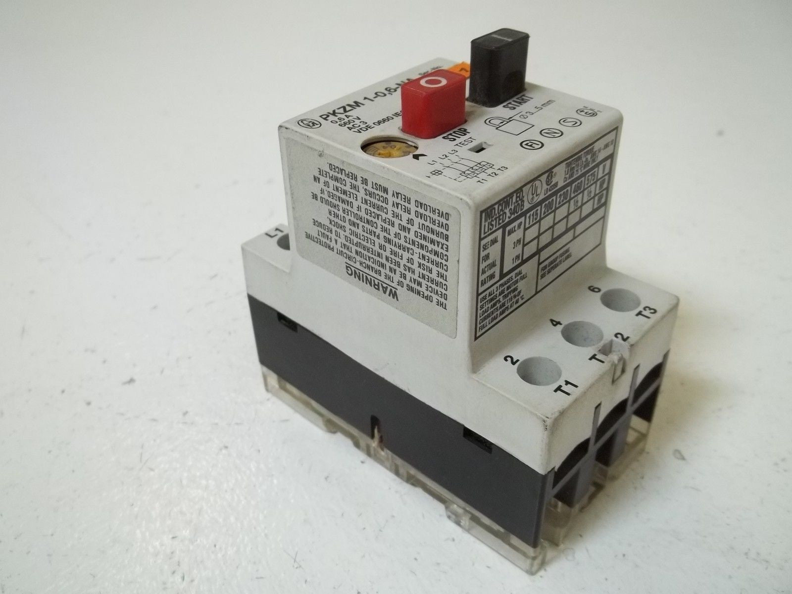 MOELLER PKZM 1-0,6-NA CONTACTOR *USED*