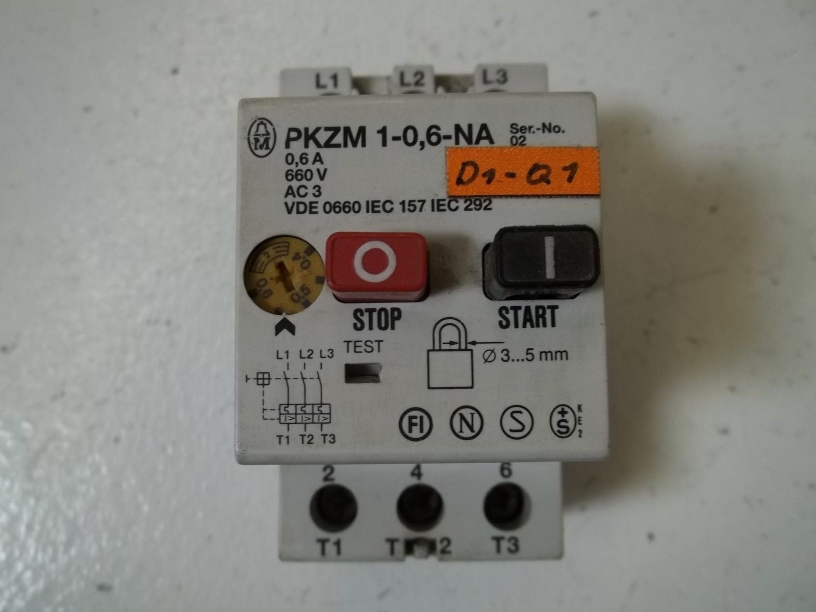 MOELLER PKZM 1-0,6-NA CONTACTOR *USED*
