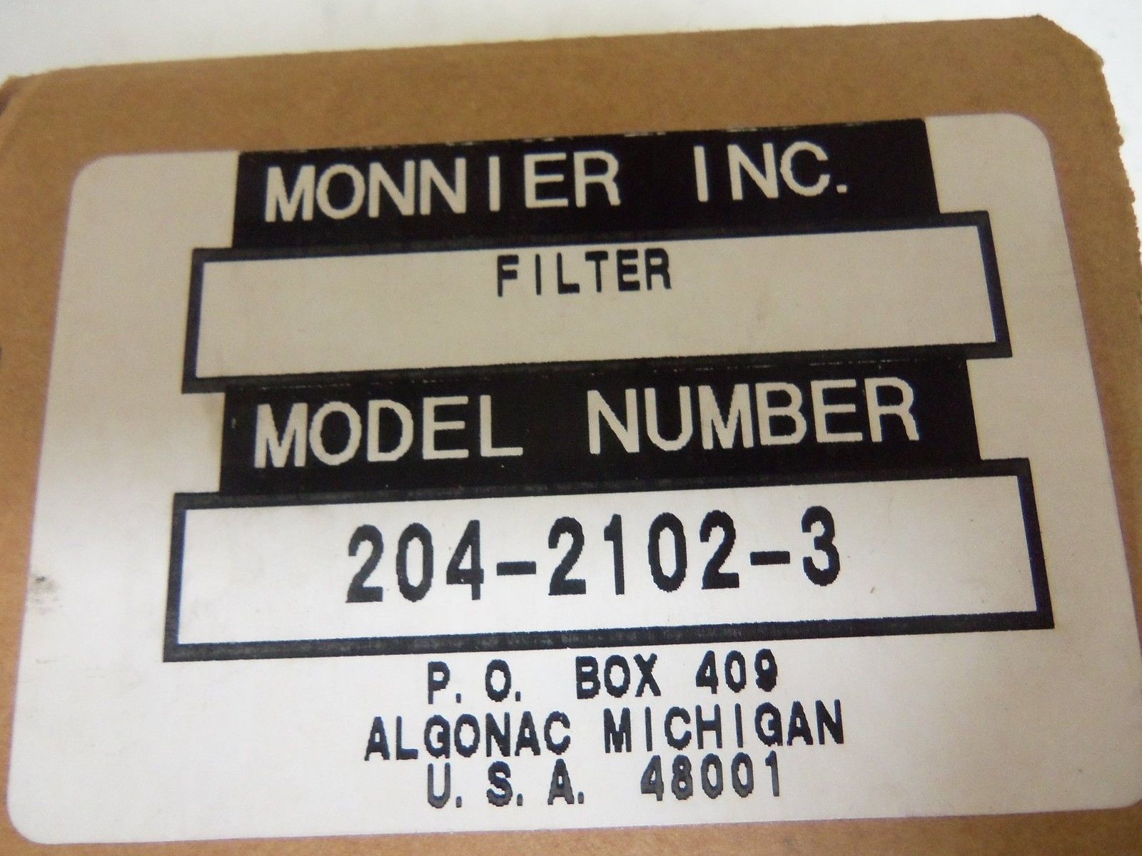 MONNIER 204-2102-3 FILTER *NEW IN BOX*