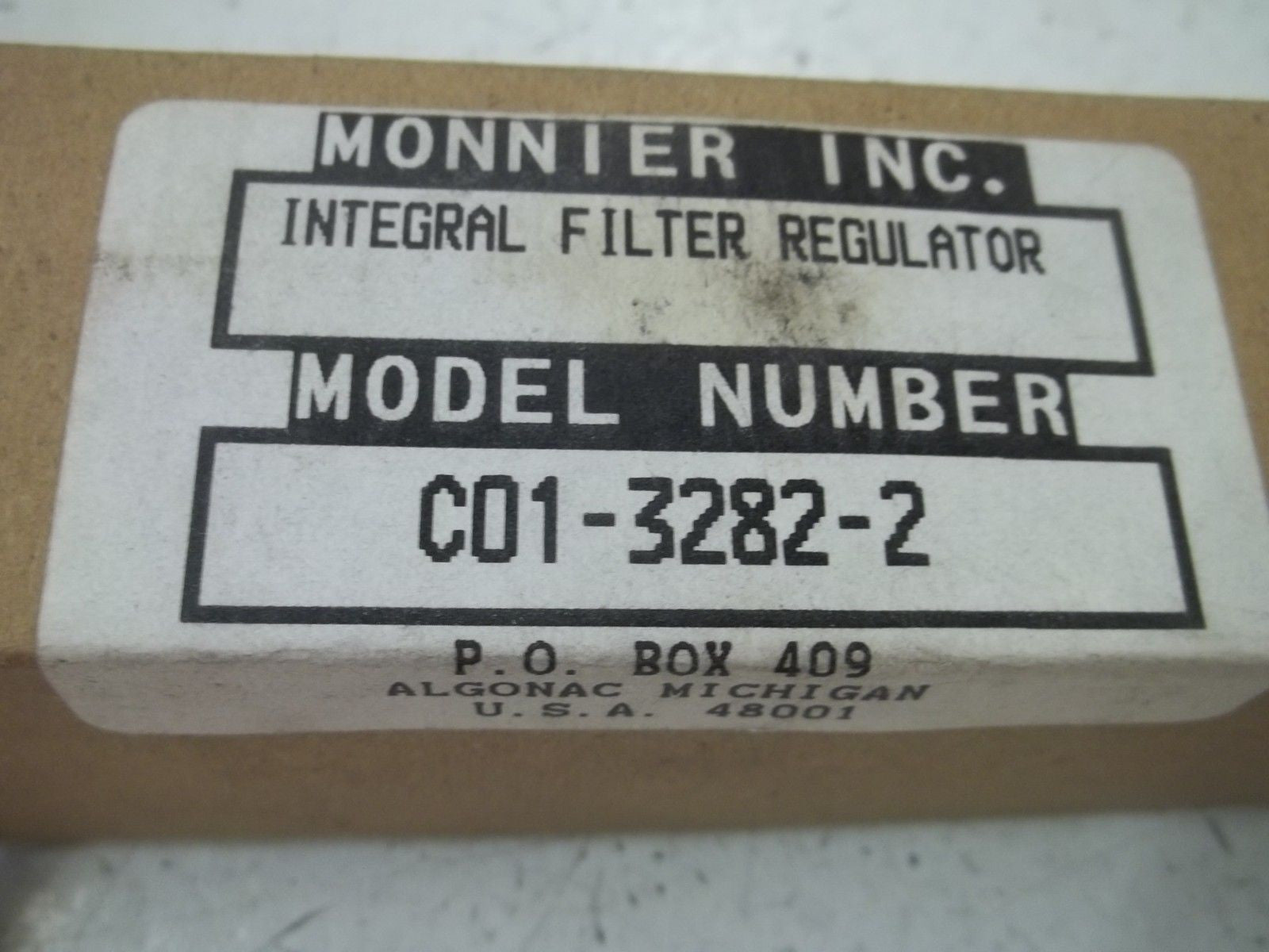 MONNIER INC. C01-3282-2 INTEGRAL FILTER REGULATOR *NEW IN BOX*