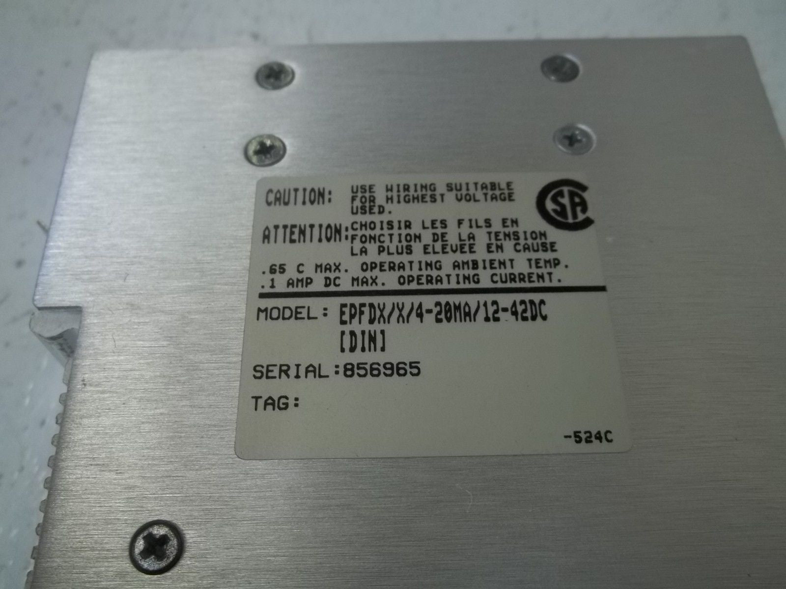 MOORE EPFDX/X/4-20MA/12-42DC [DIN] *USED*