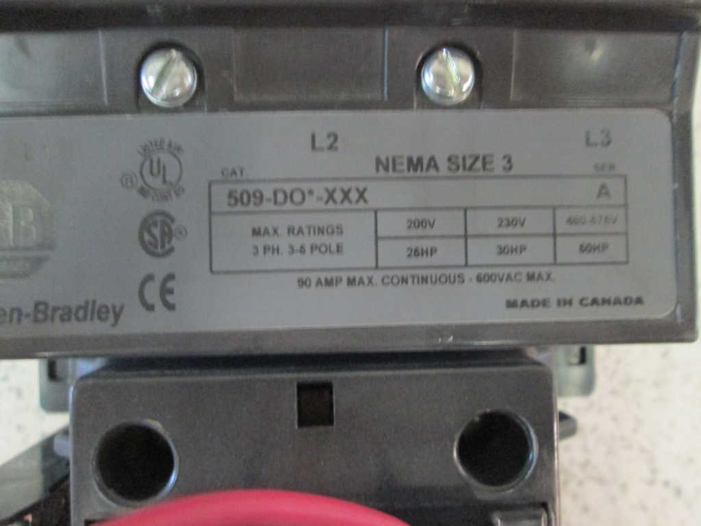 Allen Bradley 509DODXXX NSNP **GENUINE** AB 509 DOD XXX