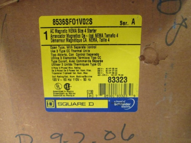 Square D 8536SFO1V02S NSNP * GENUINE * 8536 SFO1 V02S Schneider Telemecanique