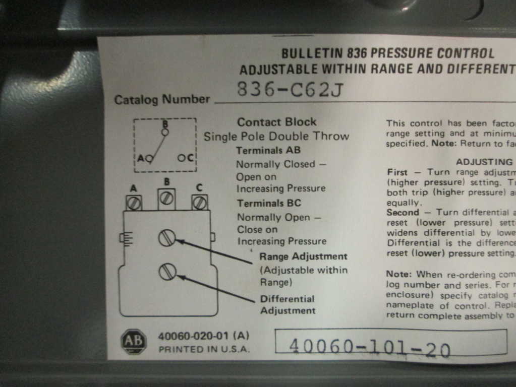 Allen Bradley 836C62J NSFP ** GENUINE ** AB 836 C62J