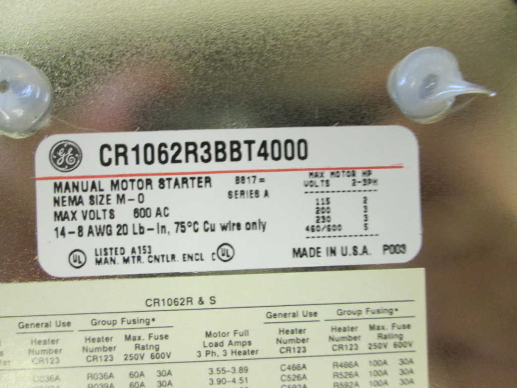 General Electric CR1062R3BBT4000 NSFP **GENUINE**