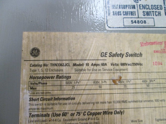 General Electric THN3362JCL 64D NSFP **GENUINE**