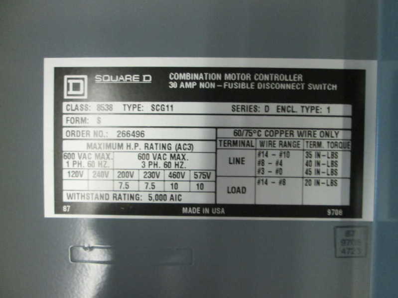 Square D 8538SCG11V02 NSFP * GENUINE * Schneider Telemecanique