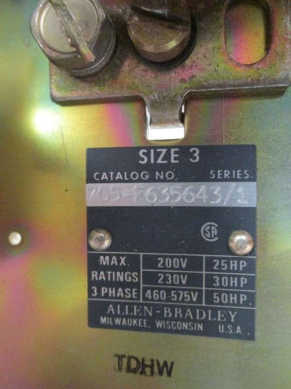 Allen Bradley 705F635643/1 NSFP ** GENUINE ** AB 705 F635643/1