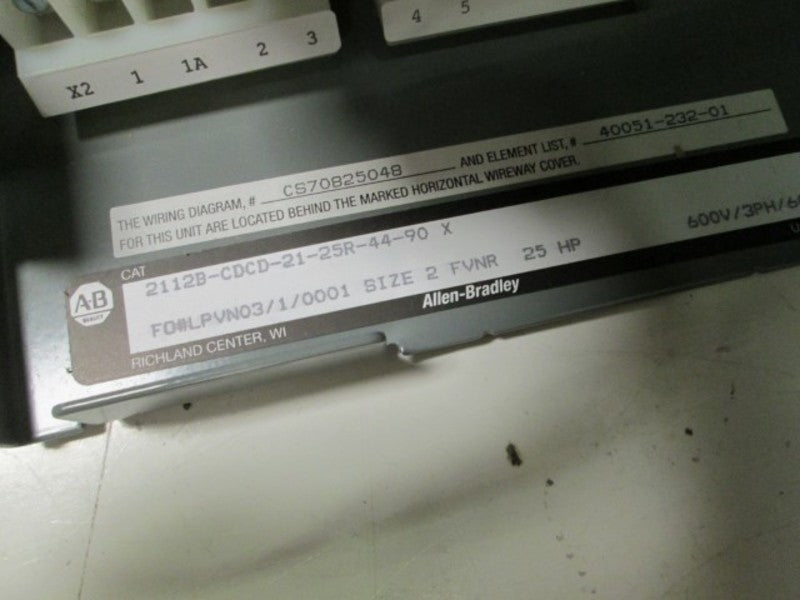 Allen Bradley 2112BCDCD2125R4490 NSFP ** GENUINE ** AB