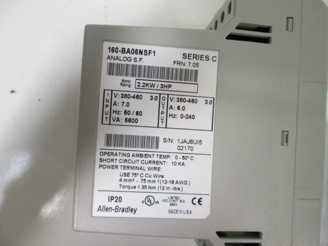 Allen Bradley 160BA06NSF1 NSFP **GENUINE** AB 160 BA06NSF1