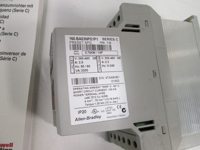 Allen Bradley 160BA03NPS1P1 NSNP **GENUINE** AB 160 BA03NPS1P1