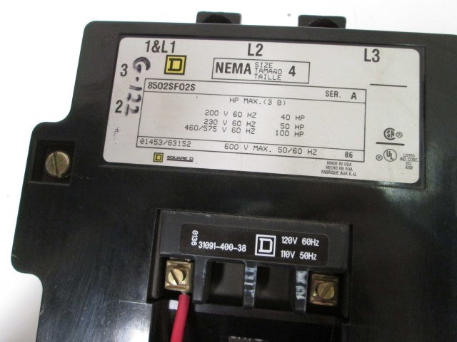 Square D 8502SFO2S 120V NSNP **GENUINE** Schneider Telemecanique