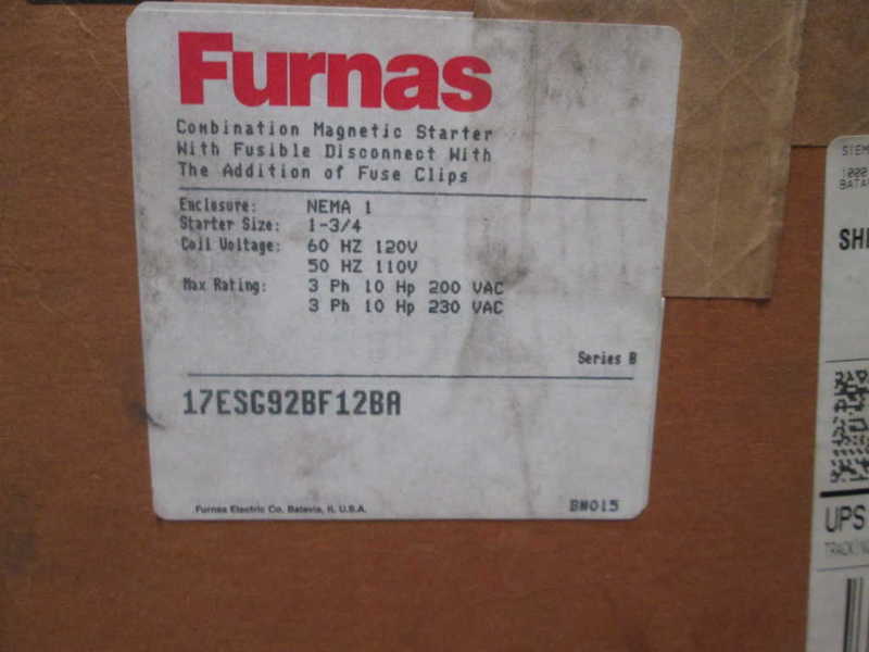 Furnas 17ESG92BF12BA NSFP ** GENUINE ** 17ESG92BF12 BA Siemens