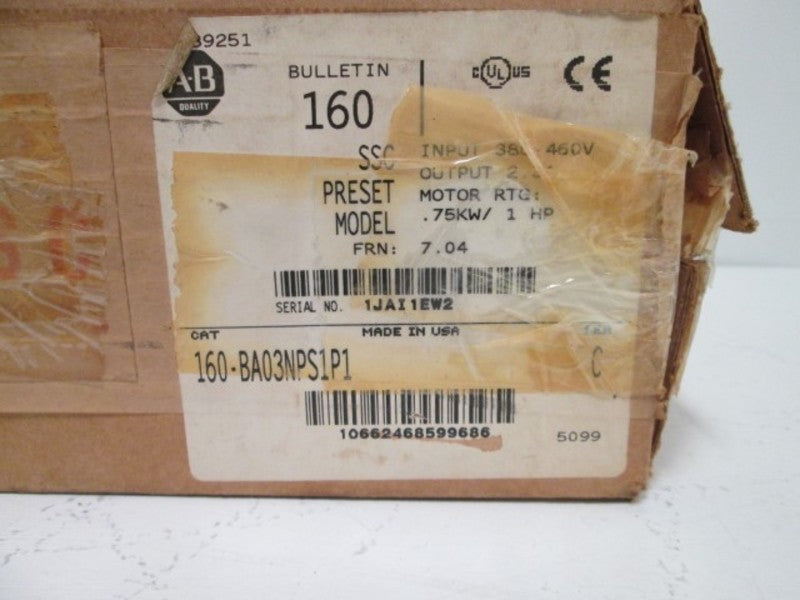 Allen Bradley 160BA03NPS1P1 NSFP * GENUINE * AB 160 BA03NPS1P1