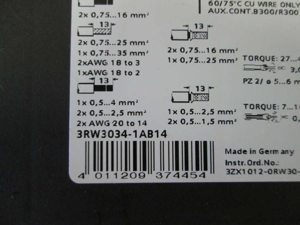 Siemens 3RW30341AB14 NSNP **GENUINE** Furnas
