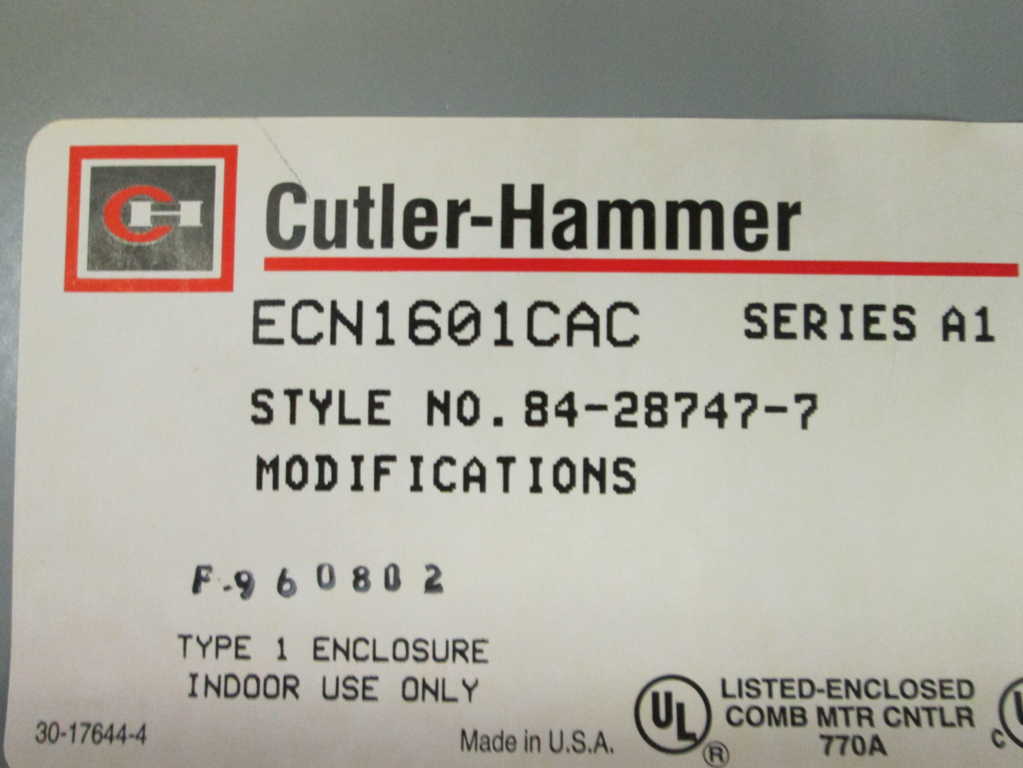 Cutler Hammer ECN1601CAC NSFP **GENUINE** Westinghouse