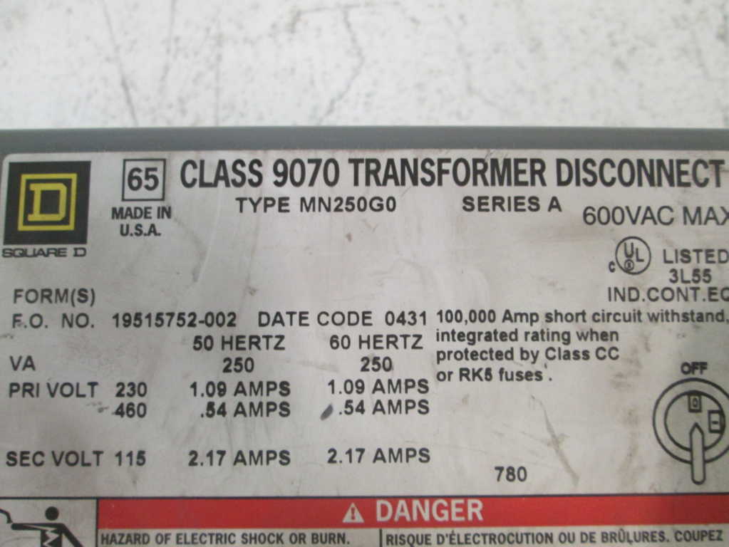 Square D 9070MN250G0D1 NSNP **GENUINE** Schneider Telemecanique