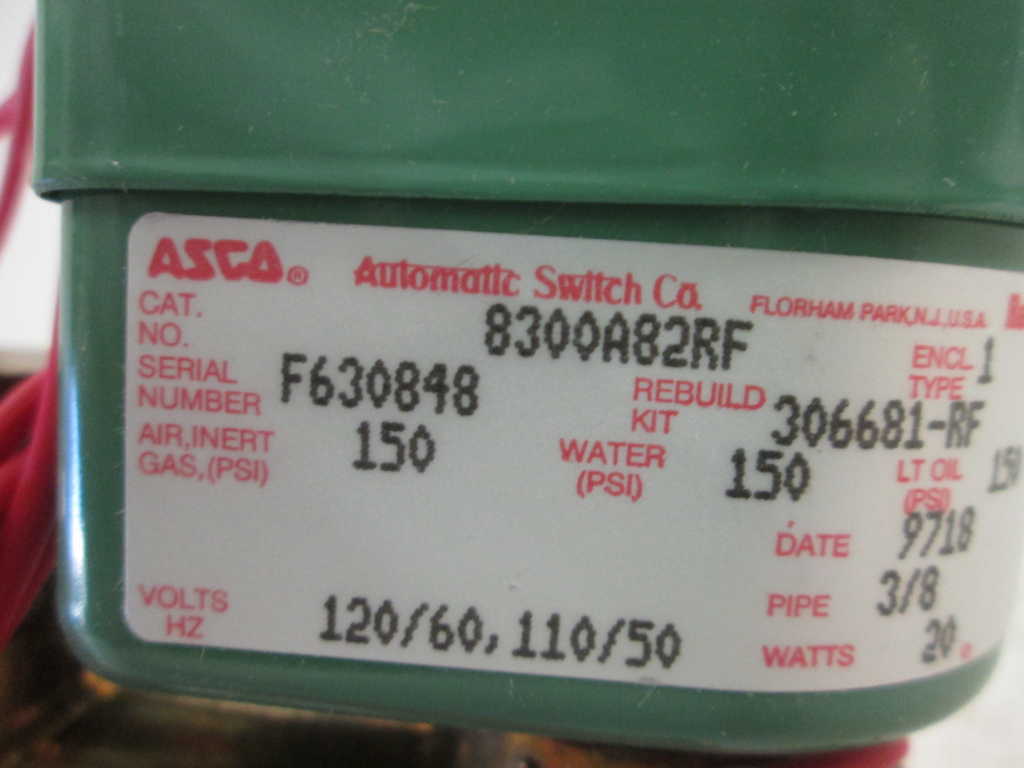 Asco 8300A82RF 120/60 NSFP **GENUINE**