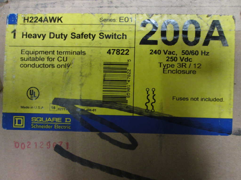Square D H224AWK NSFP * GENUINE * Schneider Telemecanique
