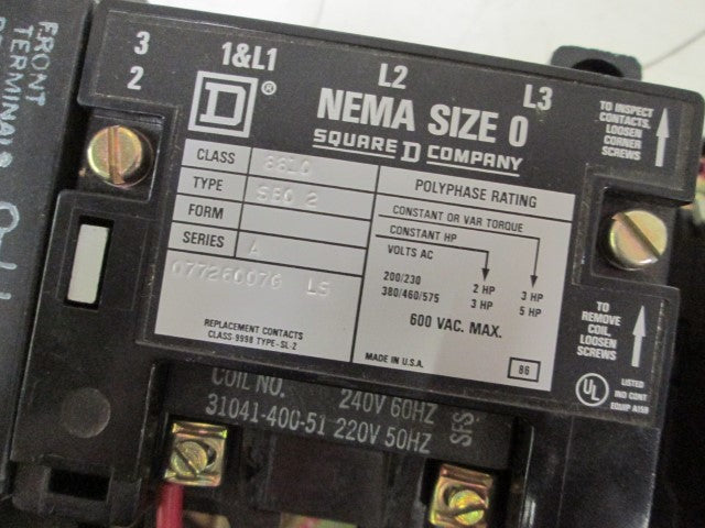 Square D 8810SBO2 240V NSFP **GENUINE** Schneider Telemecanique