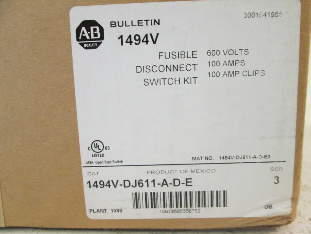 Allen Bradley 1494VDJ611ADE NSFP **GENUINE** AB