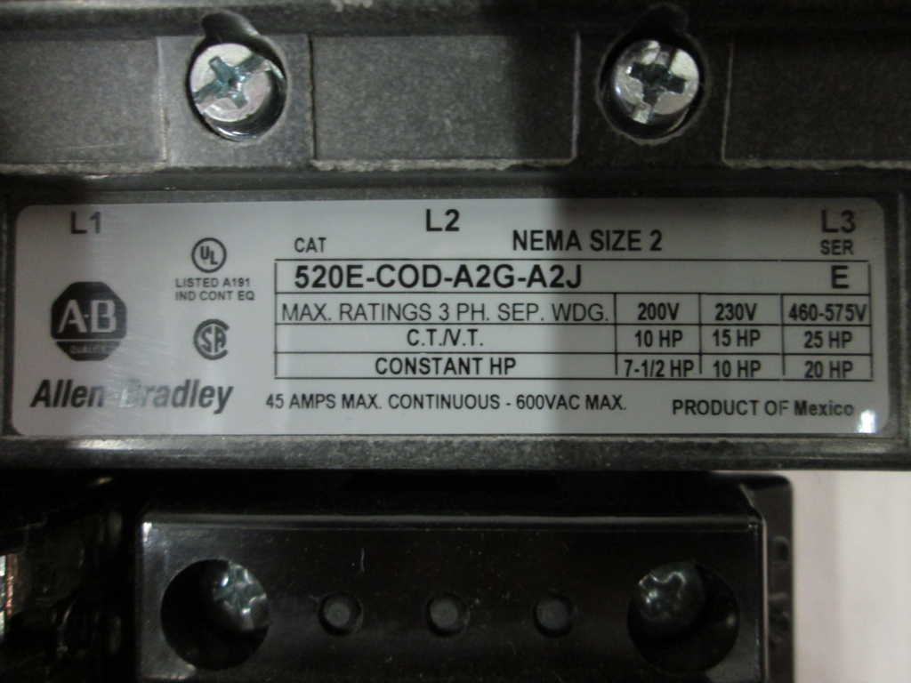 Allen Bradley 520ECODA2GA2J SER. E NSNP **GENUINE** 520E COD A2G A2J