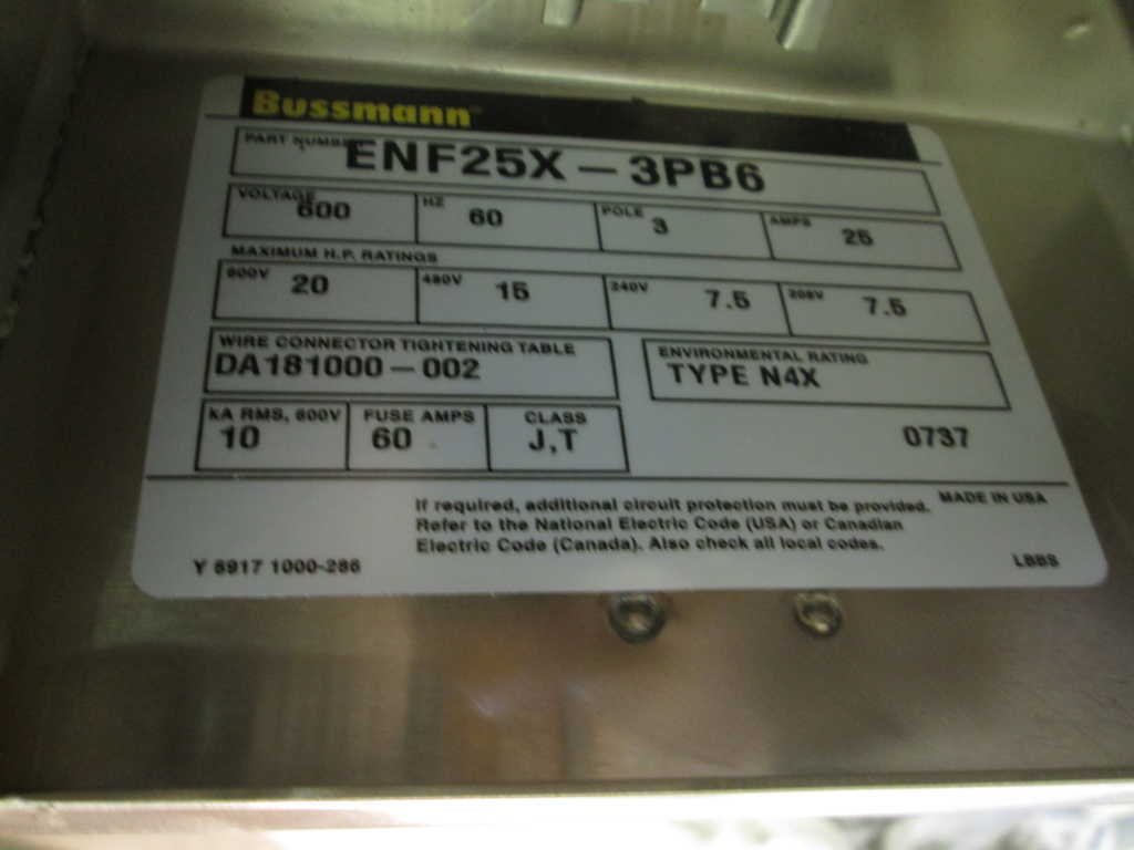 Bussmann ENF25X3PB6 NSNP **GENUINE**