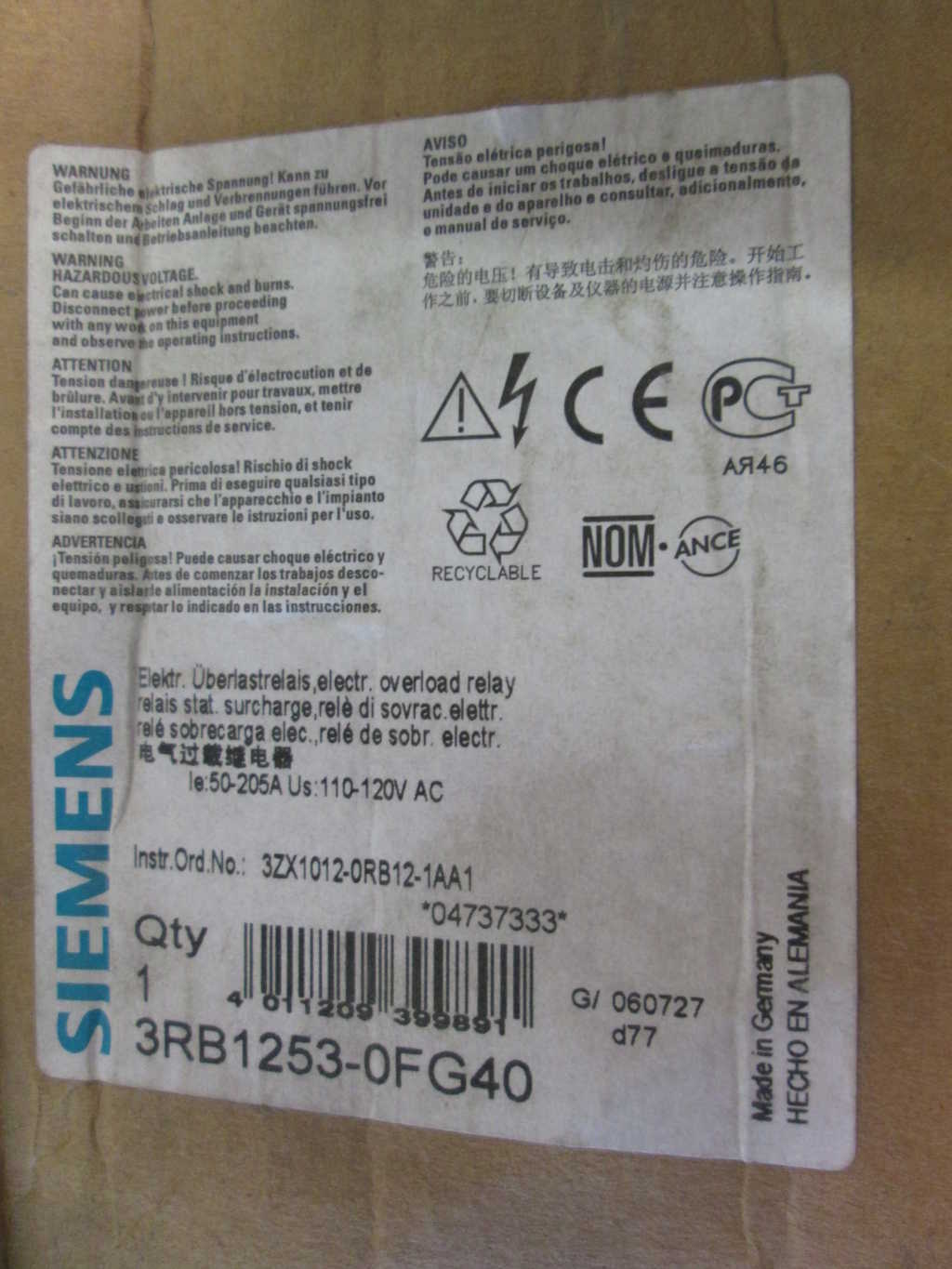 Siemens 3RB12530FG40 NSFP **GENUINE** Furnas