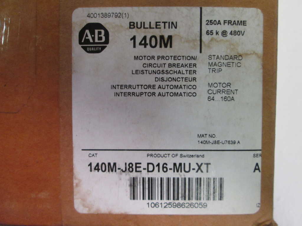 Allen Bradley 140MJ8ED16MUXT NSFP * GENUINE * AB 140M J8E D16 MU XT