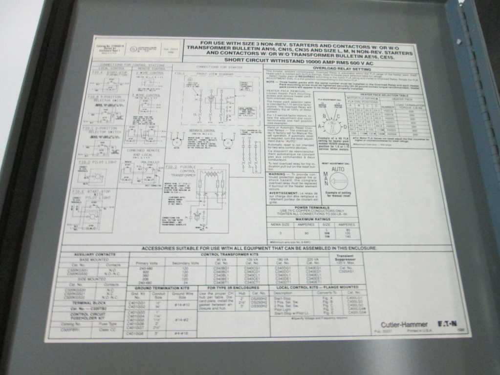 Cutler Hammer AN16KN0C (440/480V) W/ENCLOSURE NSFP **GENUINE** Westinghouse
