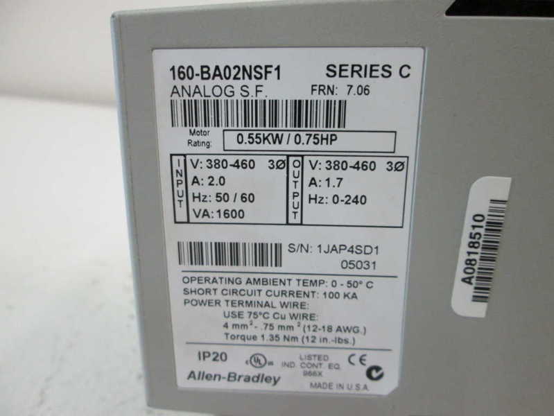 Allen Bradley 160BA02NSF1 NSNP * GENUINE * 160 BA02NSF1