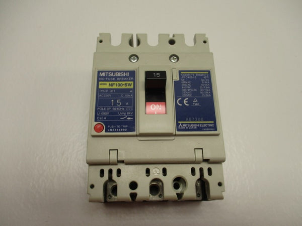 MISUBISHI NF100-SW NO-FUSE BREAKER 15A AC220V NSMP