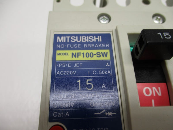 MISUBISHI NF100-SW NO-FUSE BREAKER 15A AC220V NSMP