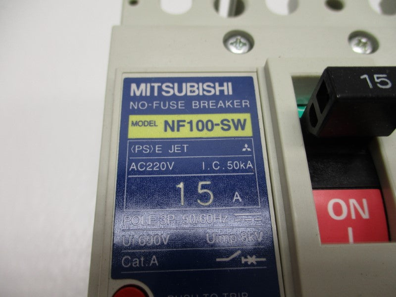 MISUBISHI NF100-SW NO-FUSE BREAKER 15A AC220V NSMP