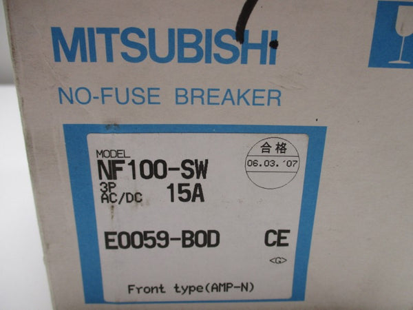 MISUBISHI NF100-SW NO-FUSE BREAKER 15A AC220V NSMP
