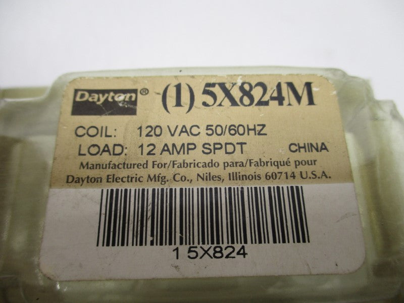 DAYTON 5X824M RELAY 120VAC 12A NSMP